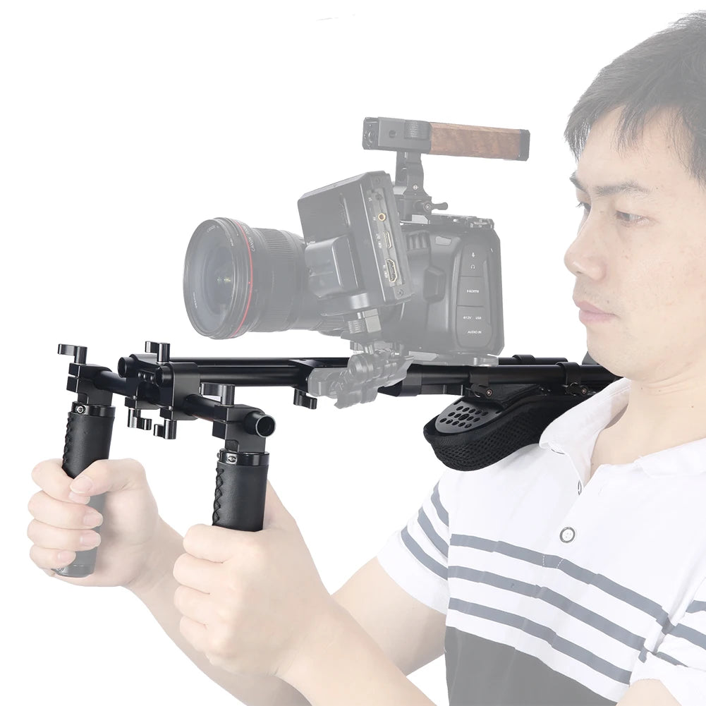 Universal Camera Shoulder Rig with 15mm Rail System