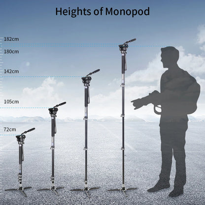 Professional Video Monopod Kit with Fluid Head Stand