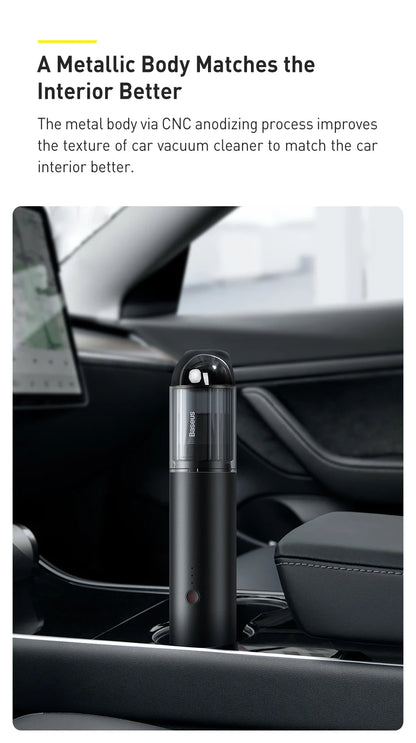 2-in-1 Cordless Car Vacuum Cleaner with Blowpipe & LED