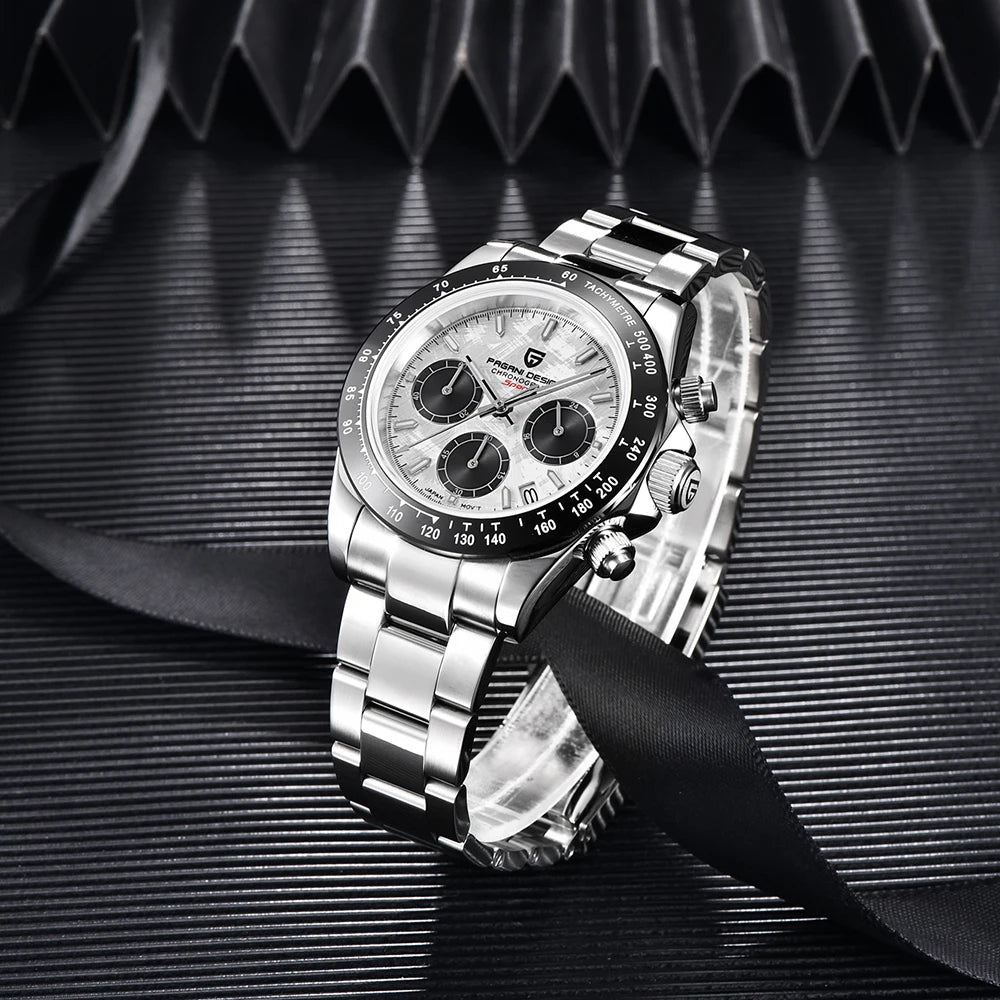 Men’s Quartz Watch 100M Waterproof Sapphire Meteorite Dial