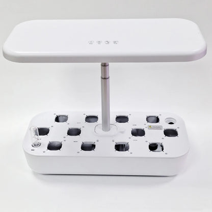 White Indoor Soilless Planting Machine with LED Grow Light