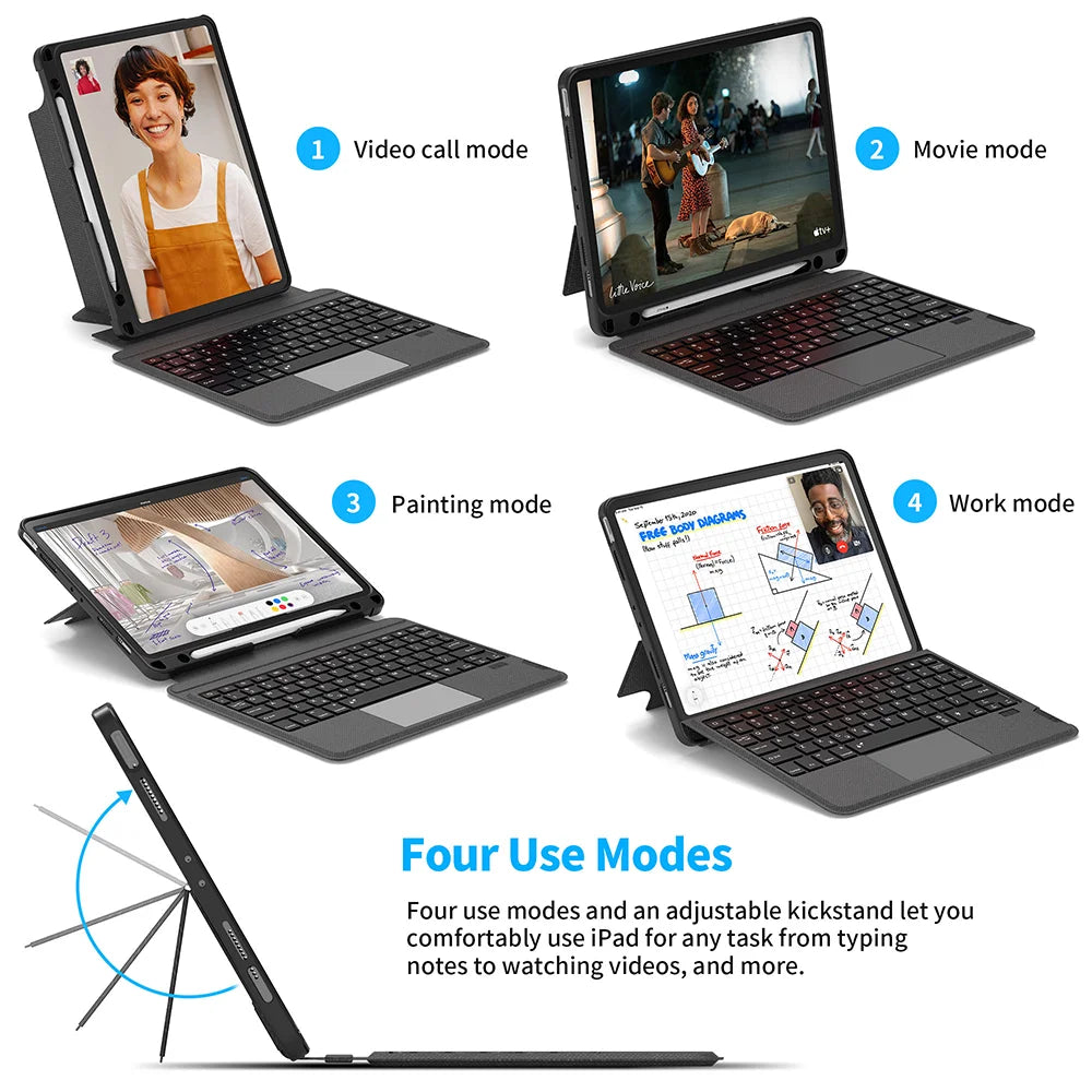 Detachable Bluetooth Keyboard for iPad 10.2 10.5 Inch