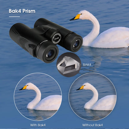 10x42 HD Waterproof Binoculars with Bak4 Prism for Wildlife Viewing