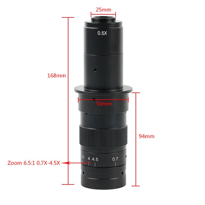 5X-360X Adjustable Zoom C-Mount Microscope Lens