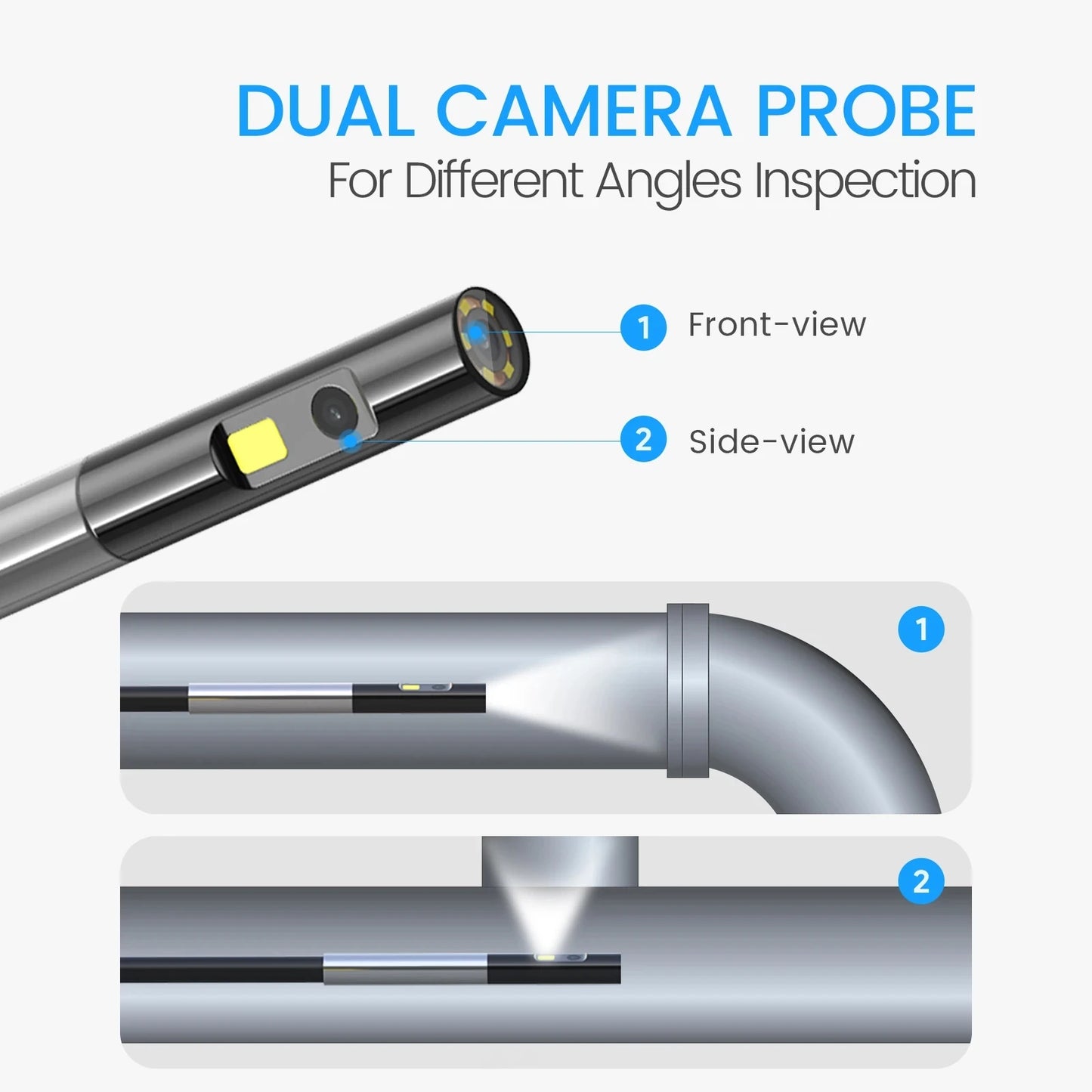 5mm Pipe Borescope with LCD Screen 1080P Video
