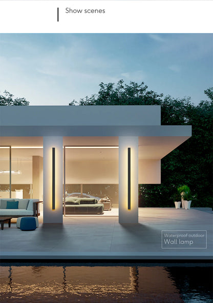 Outdoor 150cm LED Wall Light Warm White IP67