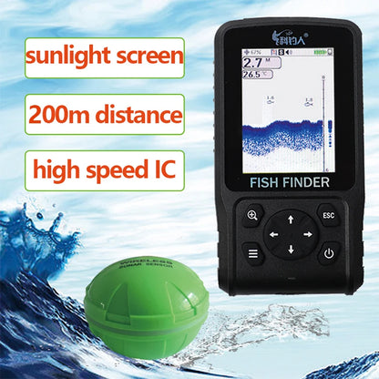 Portable Colour Fish Finder with Rechargeable Battery 200m