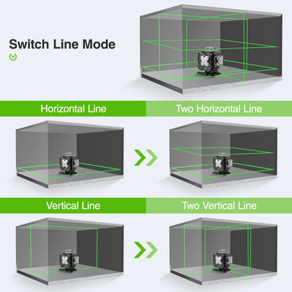 16-Line 4D Laser Level with Bluetooth & Remote Control