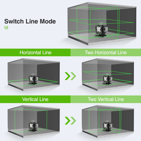 16-Line 4D Laser Level with Bluetooth & Remote Control