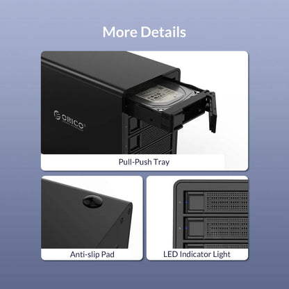 4 Bay USB-C Hard Drive Dock 10Gbps Black