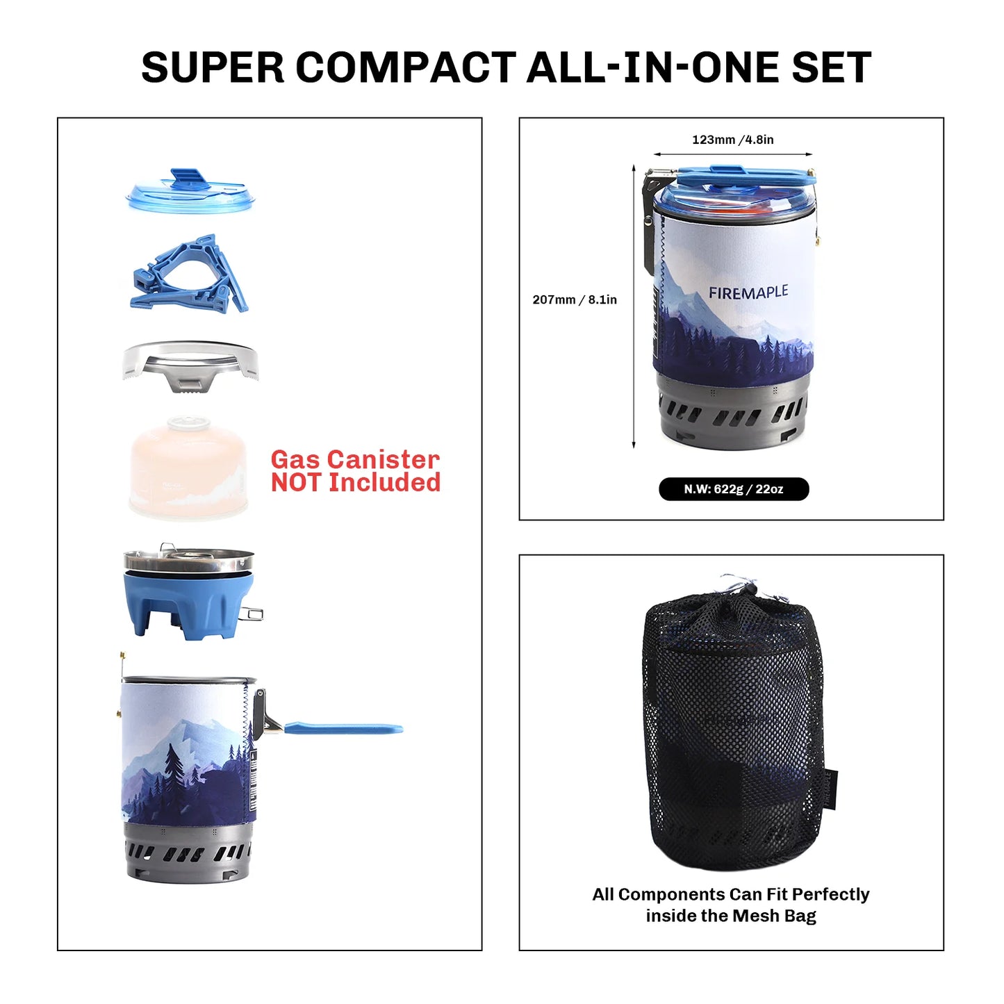 Red Portable Camping Stove Cooking System Jet Burner