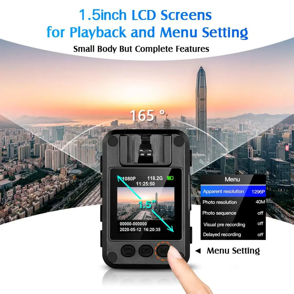 Body Camera with IR Night Vision Video Recording