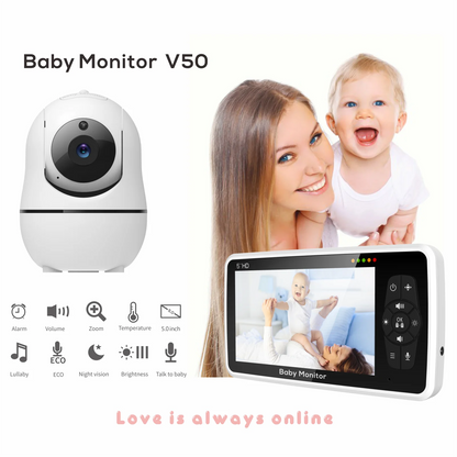 5 Inch Video Baby Monitor with 4X Zoom and Lullabies