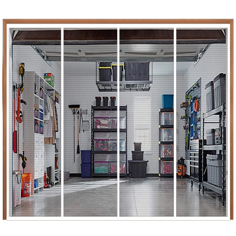 Magnetic Garage Door Insect Screen White Net Curtain