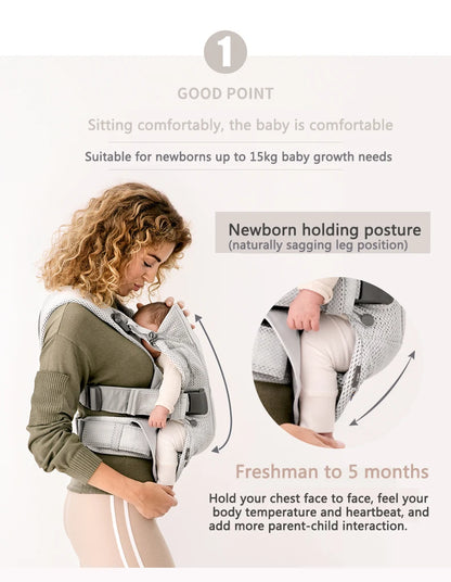 Baby Sling Carrier Ergonomic Breathable Night Flower Design
