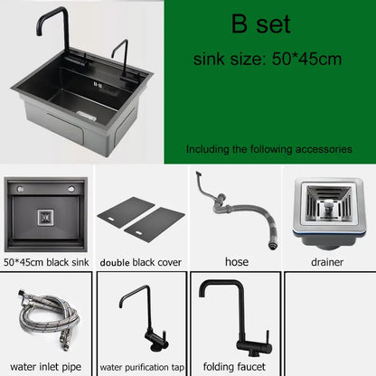 Stainless Steel Bar Sink with Hidden Tap and Bowl