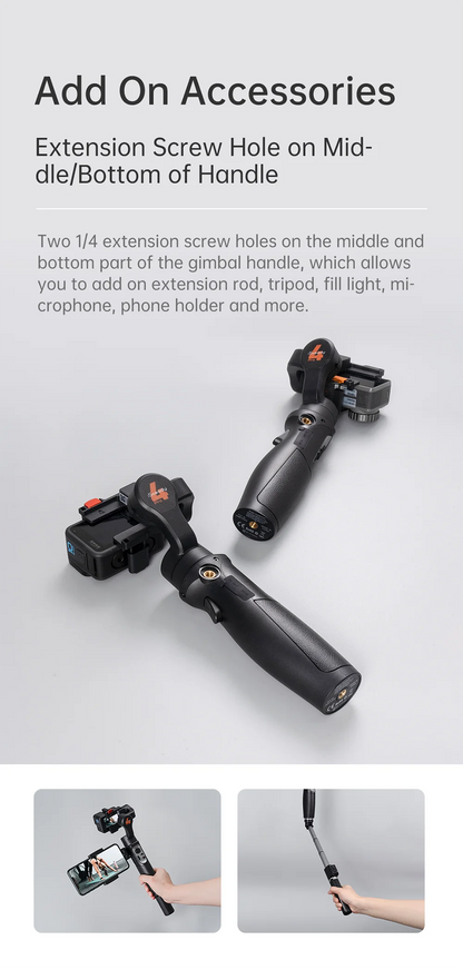 Waterproof 3-Axis Camera Gimbal for Smooth Action Video Shooting