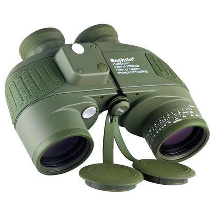 Green 10x50 Tactical Binoculars Rangefinder Compass Waterproof