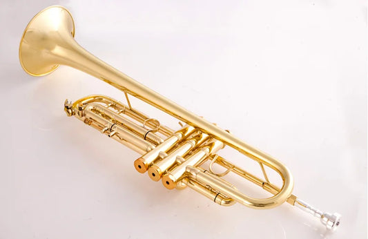 Professional Gold-Plated Bb Trumpet with Case Included
