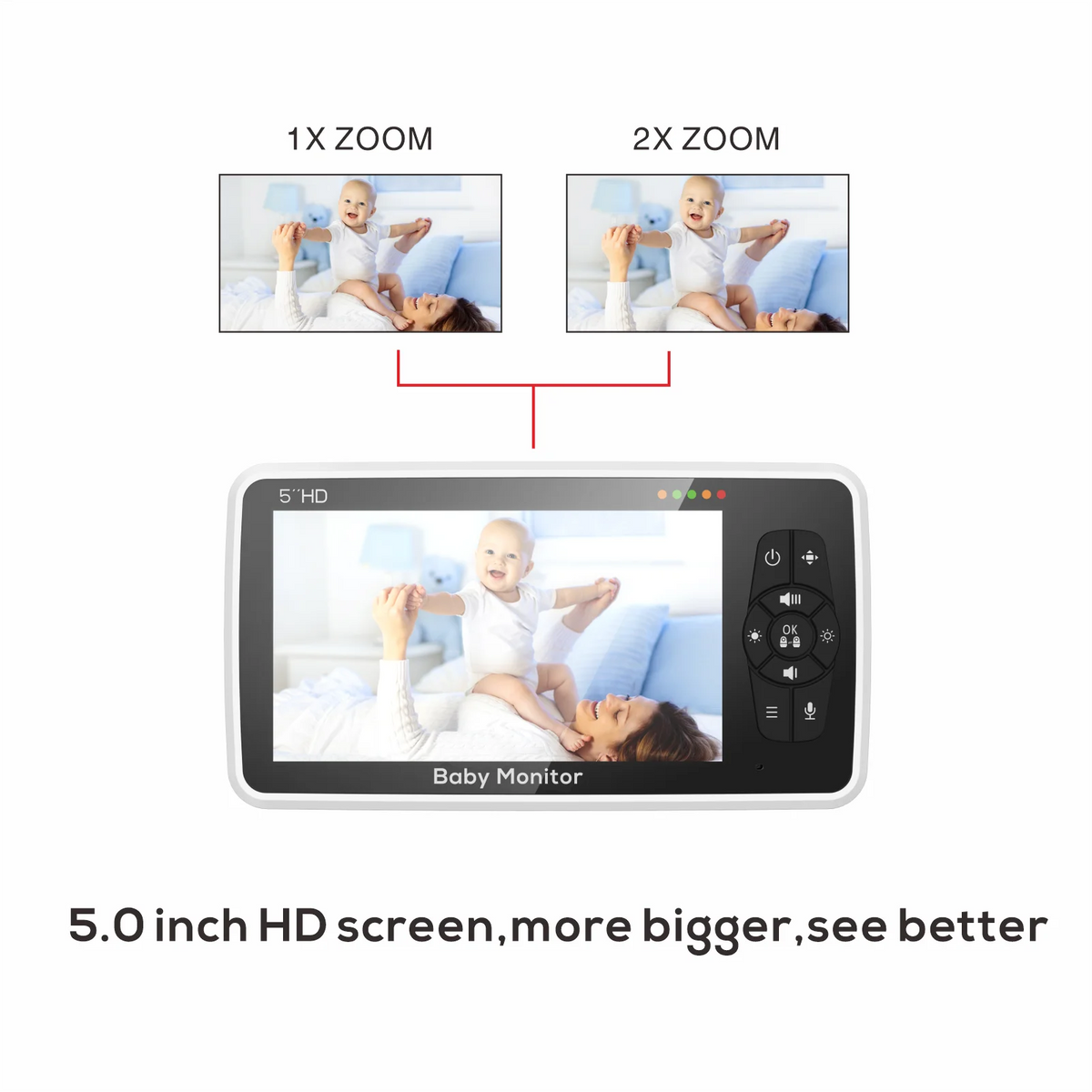 5 Inch Video Baby Monitor with 4X Zoom and Lullabies