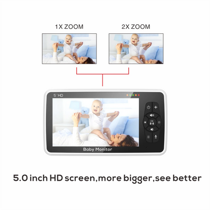 5 Inch Video Baby Monitor with 4X Zoom and Lullabies