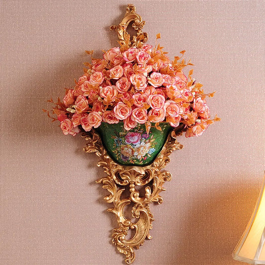 Luxury Resin Wall Decoration Faux Plant Vase