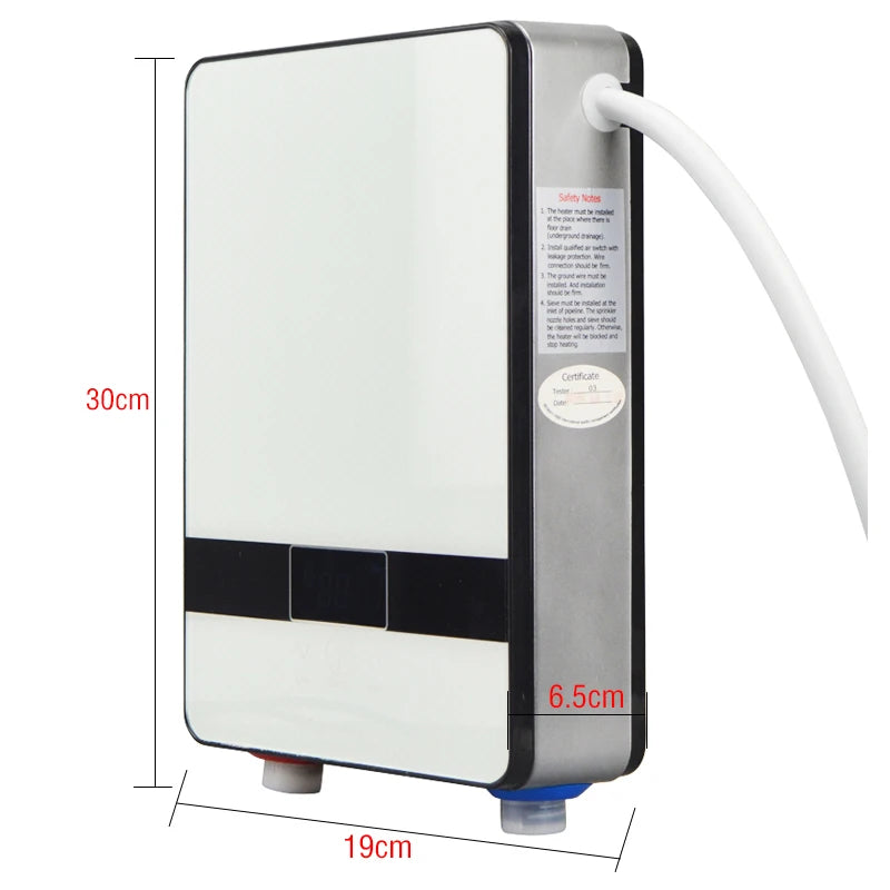 6500W Instant Electric Water Heater for Shower and Kitchen
