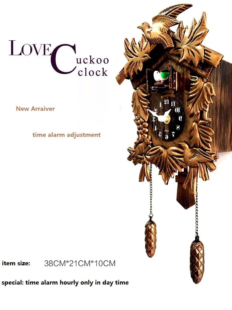 Modern Cuckoo Wall Clock with Bird Sound and Alarm