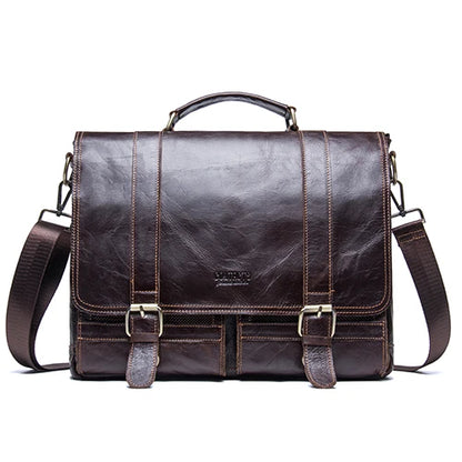 Large Leather Messenger Bag for Work Travel Laptop