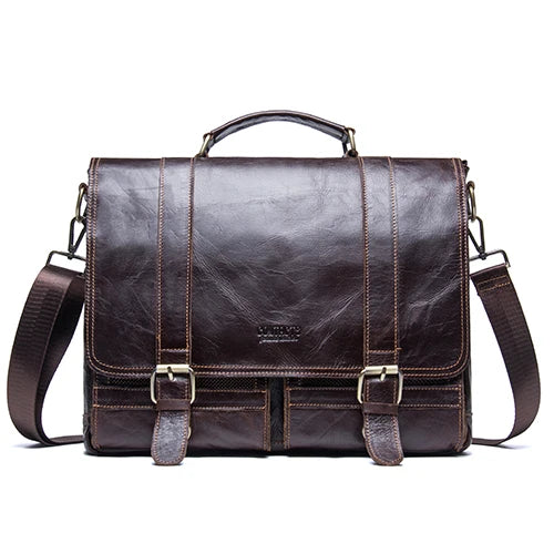 Large Leather Messenger Bag for Work Travel Laptop