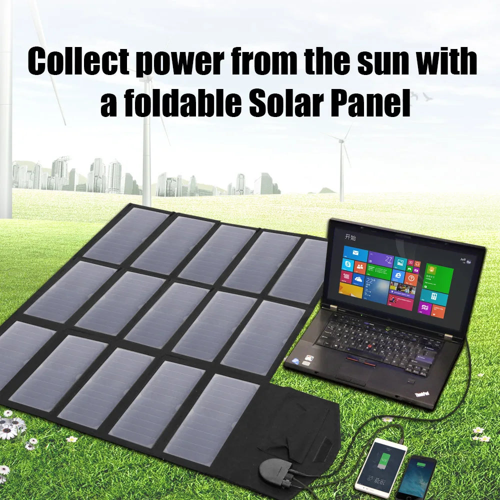 100W Foldable Solar Panel Charger for Camping and Travel