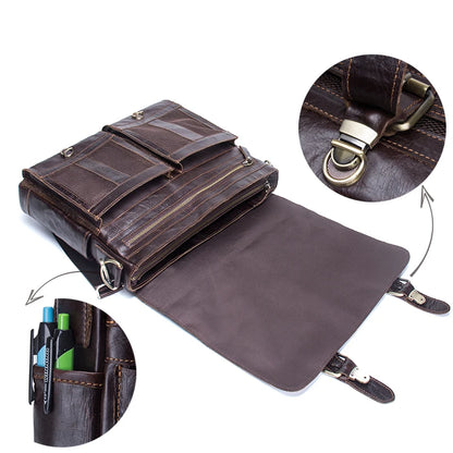 Large Leather Messenger Bag for Work Travel Laptop