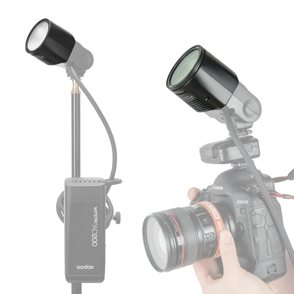 Portable Studio Flash Extension Head with Spiral Tube
