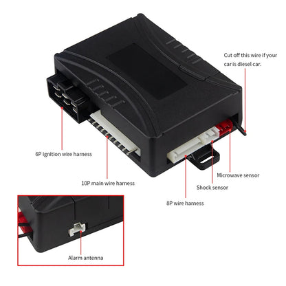 2-Way Car Alarm System with LCD Remote Starter