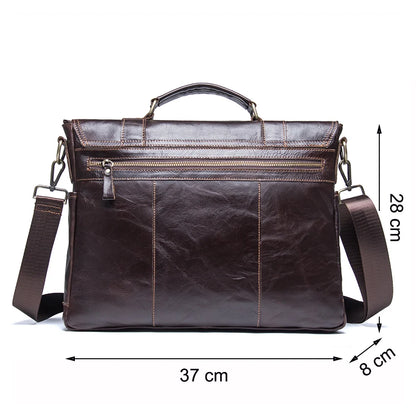 Large Leather Messenger Bag for Work Travel Laptop