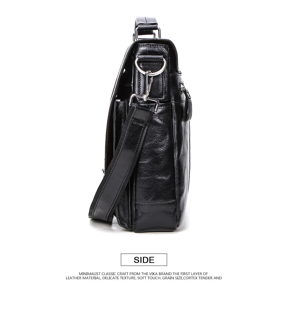 Luxury Leather Business Handbag with Shoulder Strap