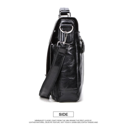 Luxury Leather Business Handbag with Shoulder Strap