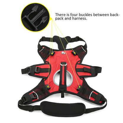 Portable Pet Backpack Carrier Small Waterproof Red
