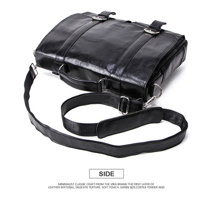 Luxury Leather Business Handbag with Shoulder Strap