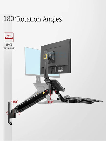 Heavy Duty Wall Mount Workstation with Keyboard Tray