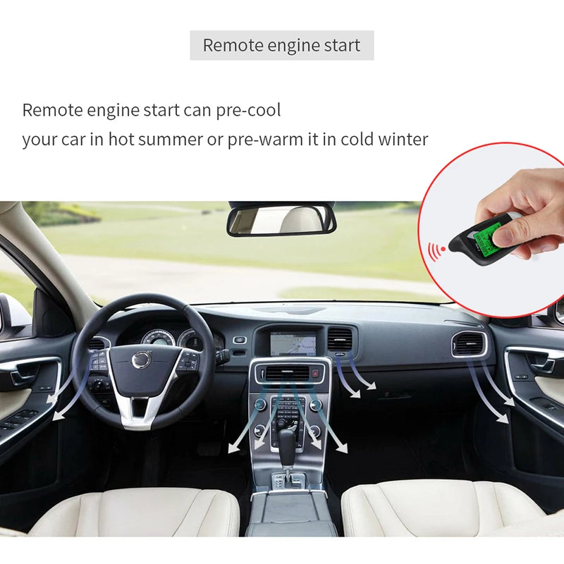 2-Way Car Alarm System with LCD Remote Starter