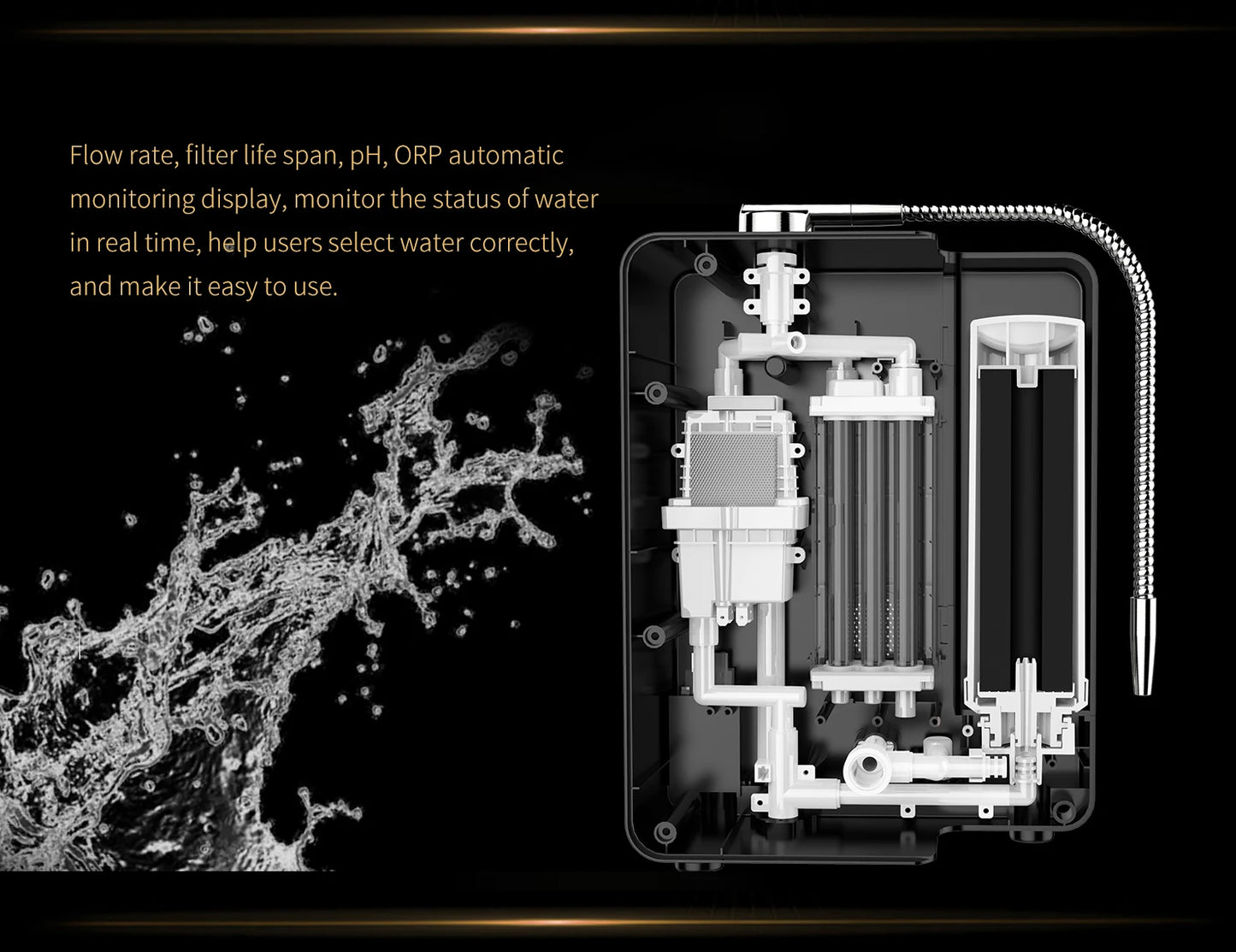 Touchscreen Hydrogen Water Generator with Auto-Cleaning