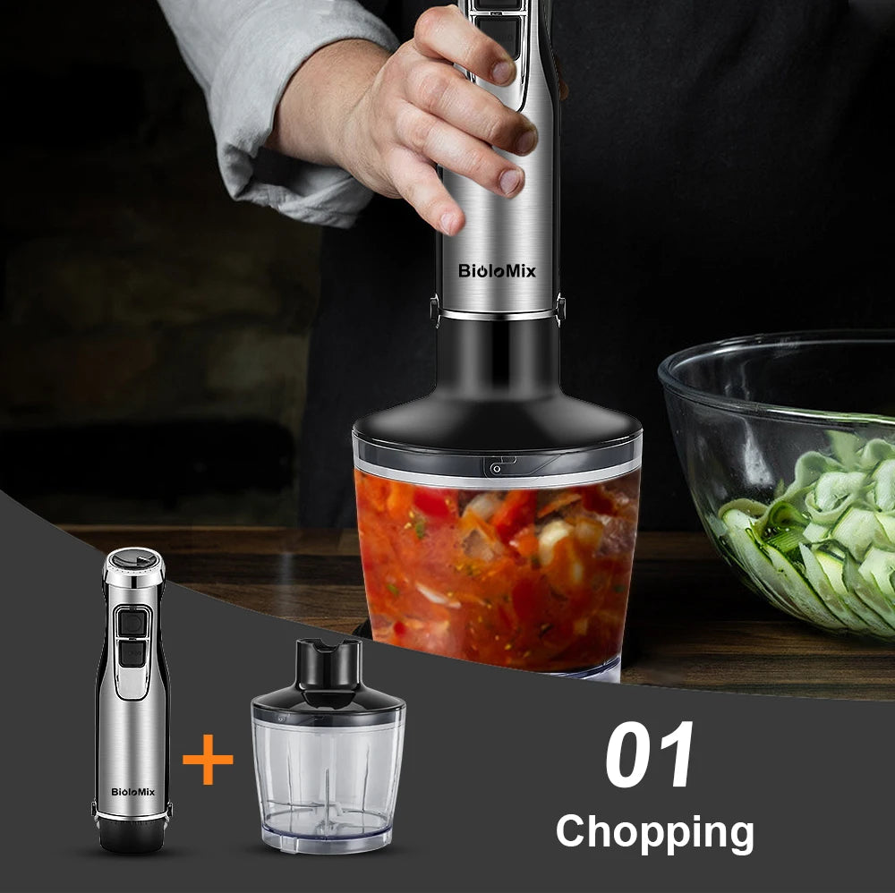 1200W 4-in-1 Immersion Hand Blender with Chopper