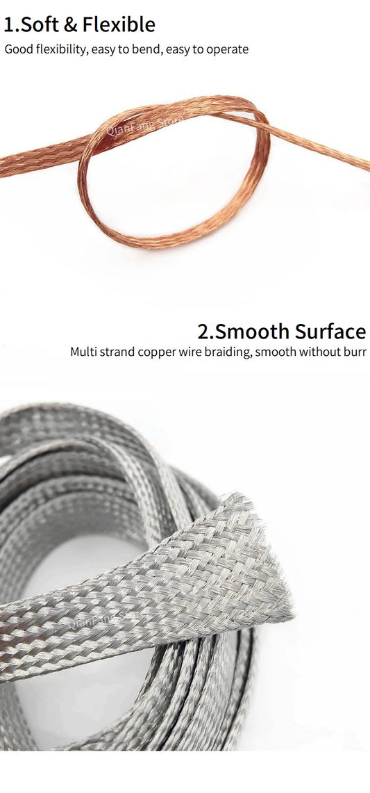Heavy Duty 18mm Tinned Copper Wire Shielding Sleeve 30M