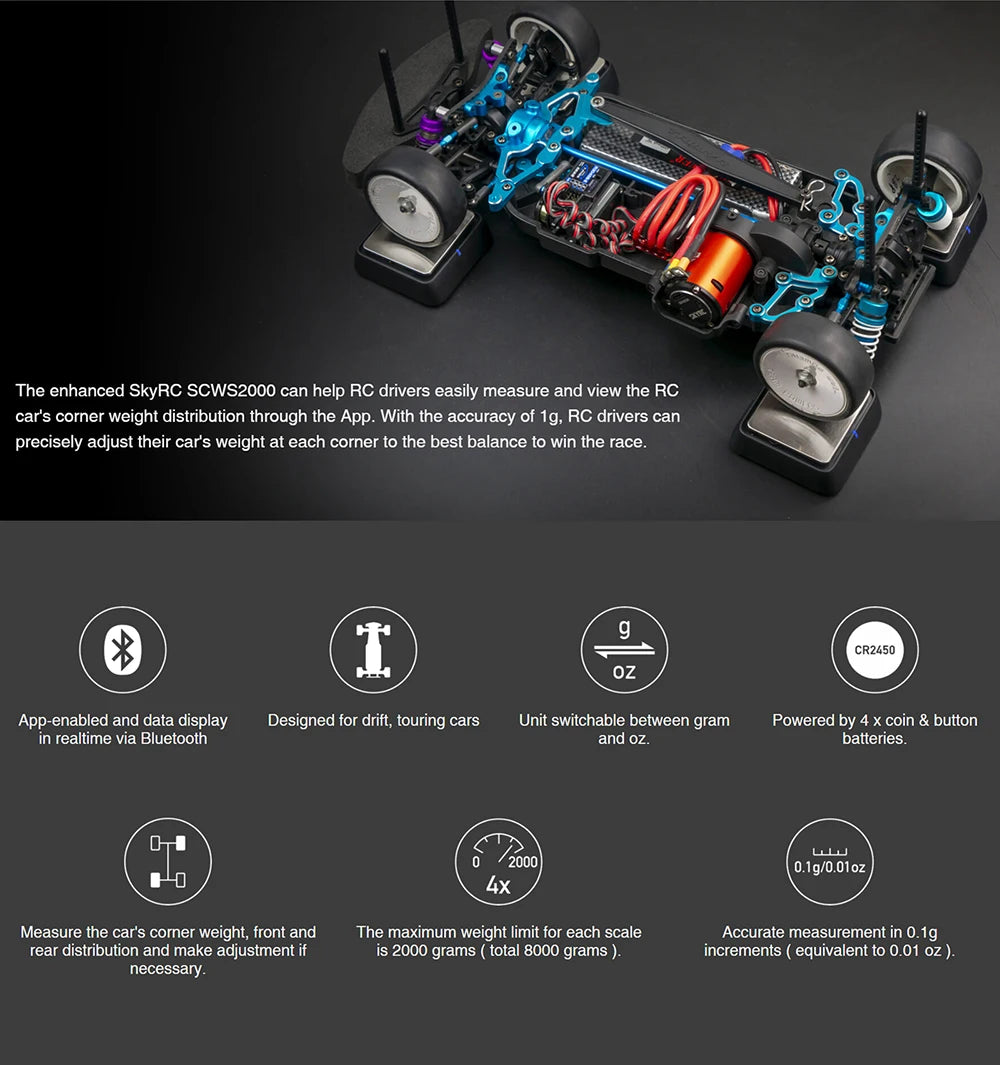 RC Car Corner Weight Scale Balancing Setup Kit