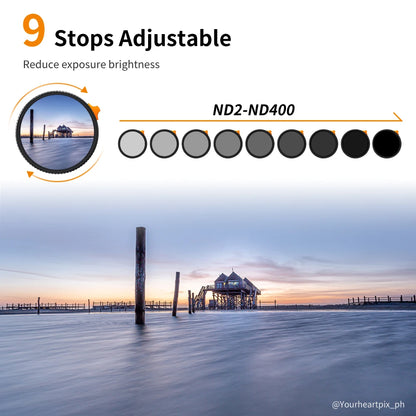 77mm Variable ND Lens Filter 9 Stop Adjustable