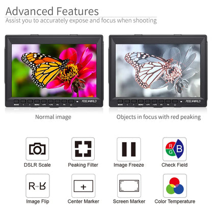 7 Inch IPS 1280x800 DSLR Field Monitor with Peaking Focus