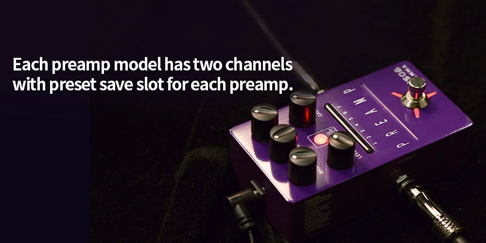 Digital Guitar Preamp Pedal with 7 Models and Cabinet Simulation
