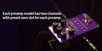 Digital Guitar Preamp Pedal with 7 Models and Cabinet Simulation