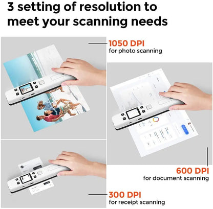 Black Portable WiFi A4 Document Scanner 1050DPI